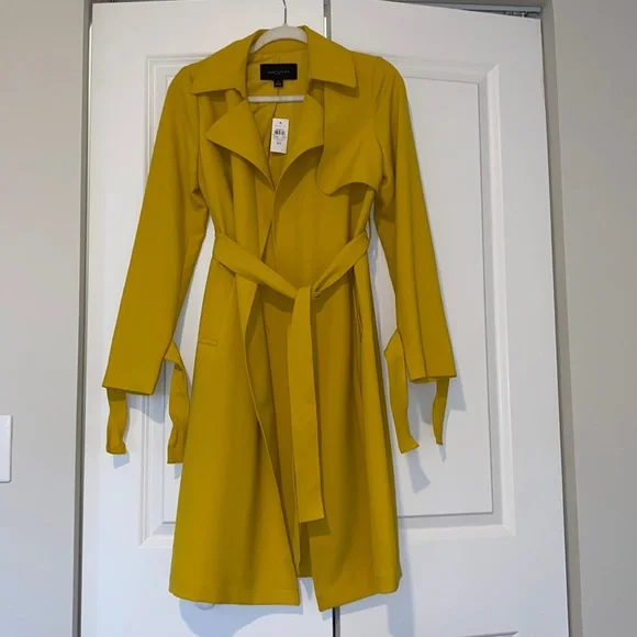 NWT Ann Taylor Yellow Trench Coat